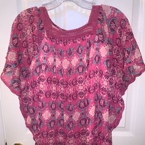 Pink Pancho Blouse